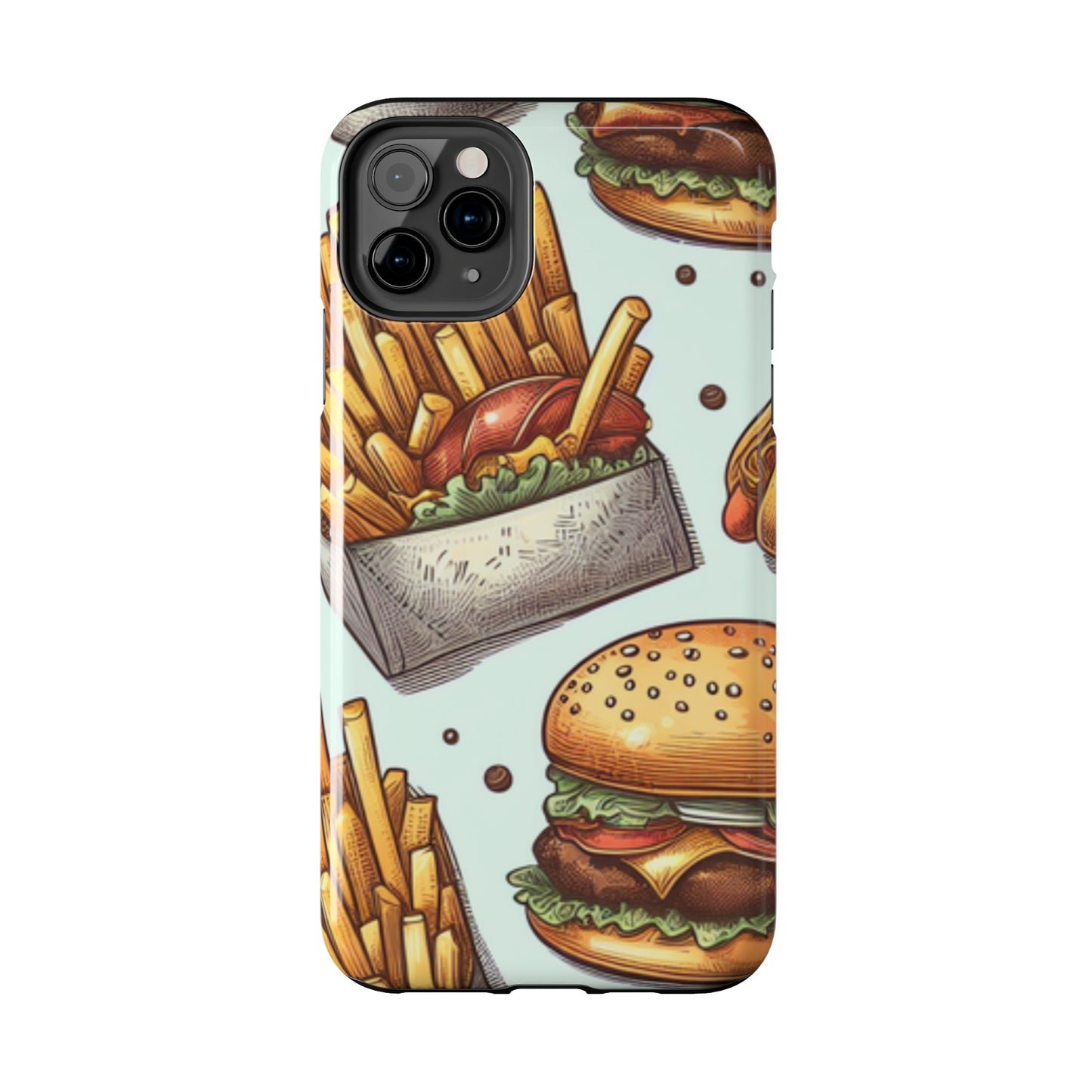 Burger and fries phone case