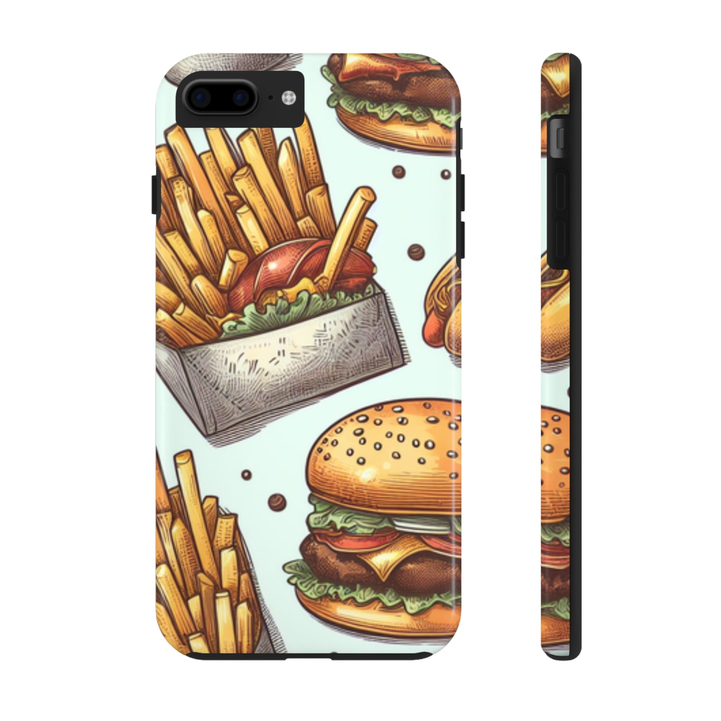 Burger and fries phone case