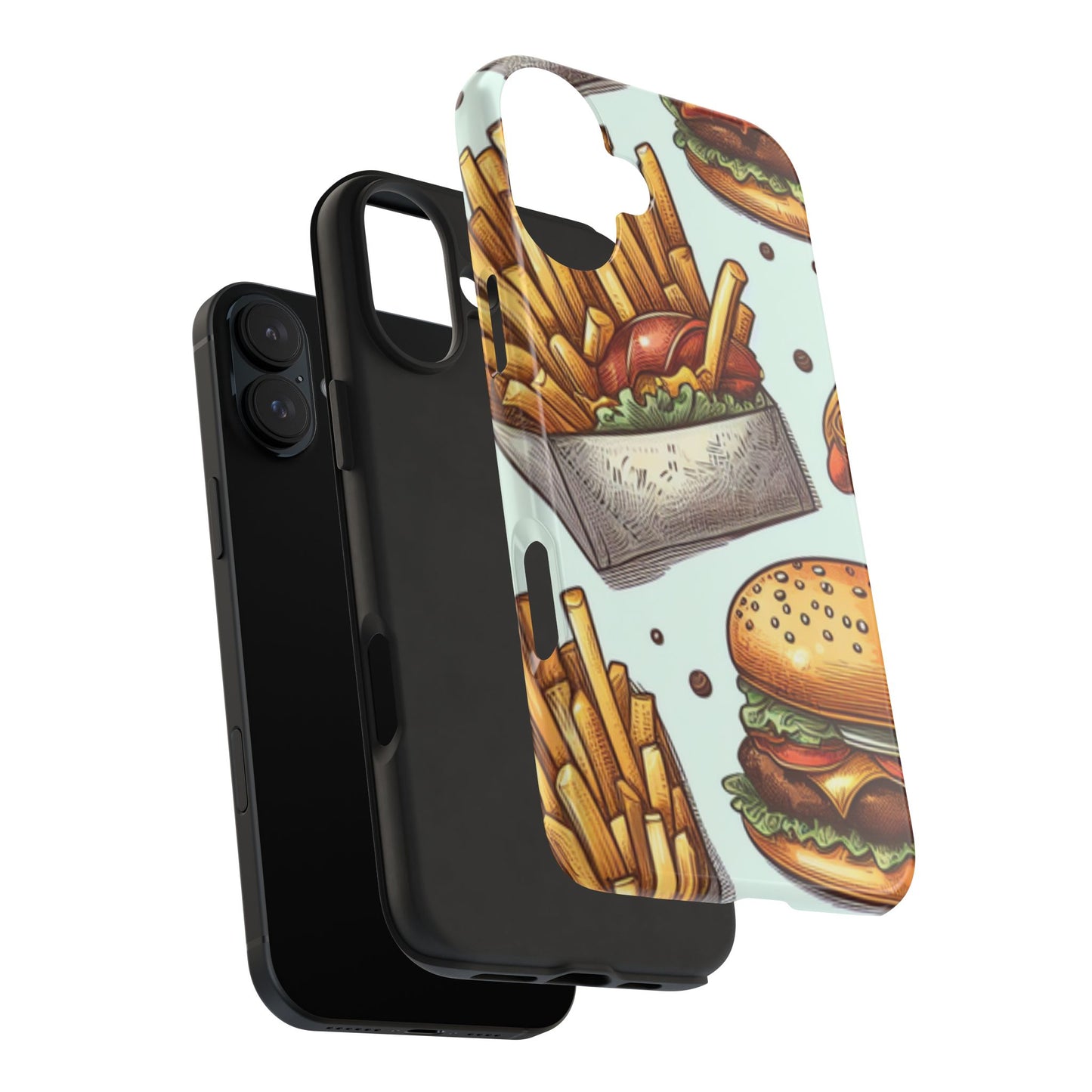 Burger and fries phone case