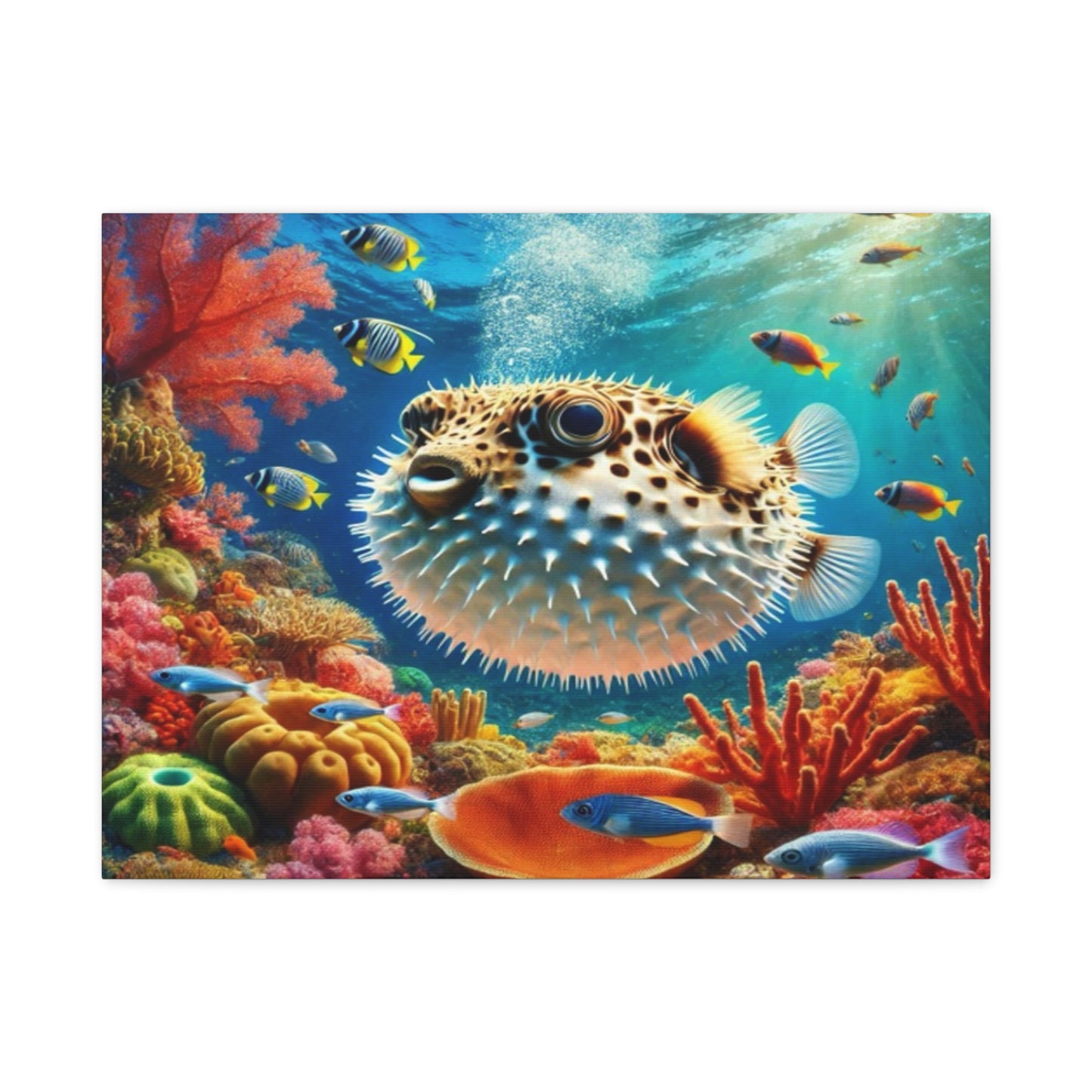 Pufferfish Inflating Canvas Art