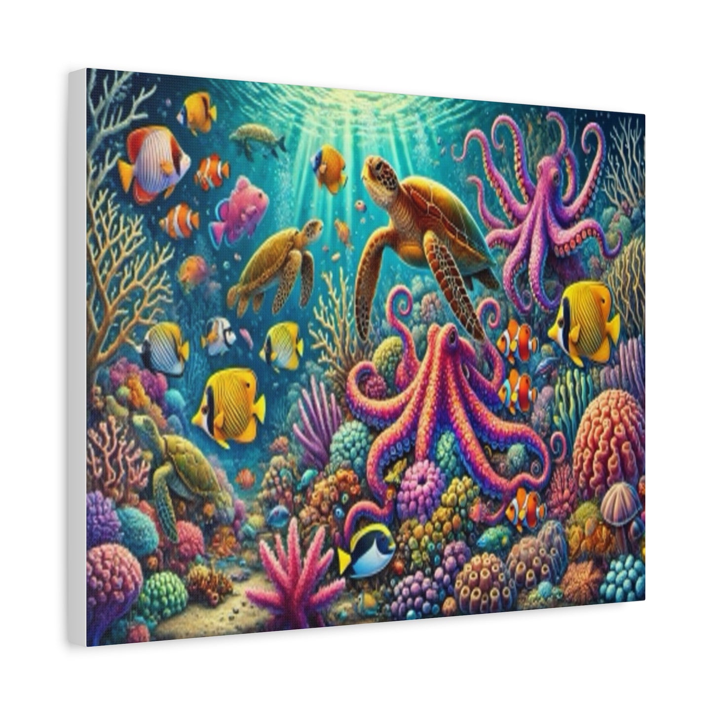 Vibrant Underwater Canvas Art – Ocean Life Decor