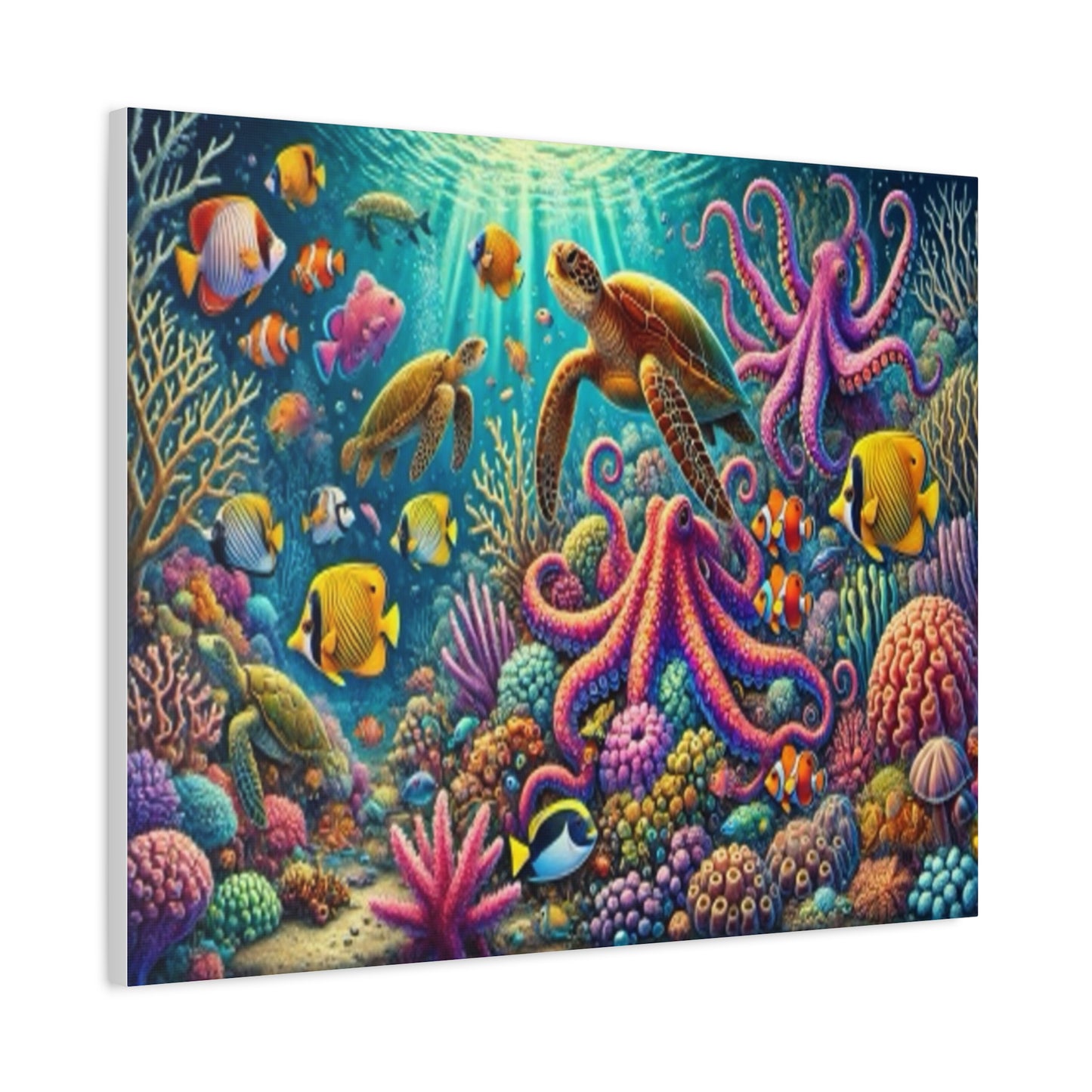 Vibrant Underwater Canvas Art – Ocean Life Decor