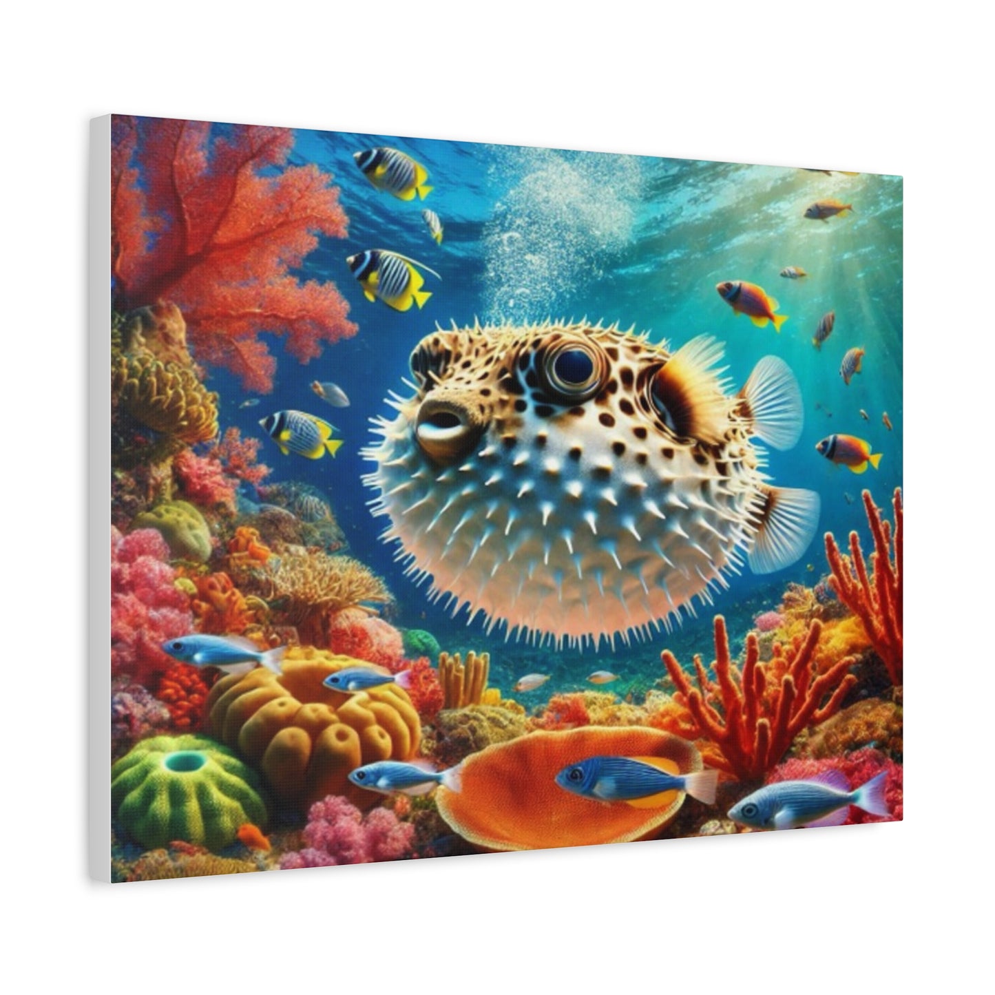 Pufferfish Inflating Canvas Art