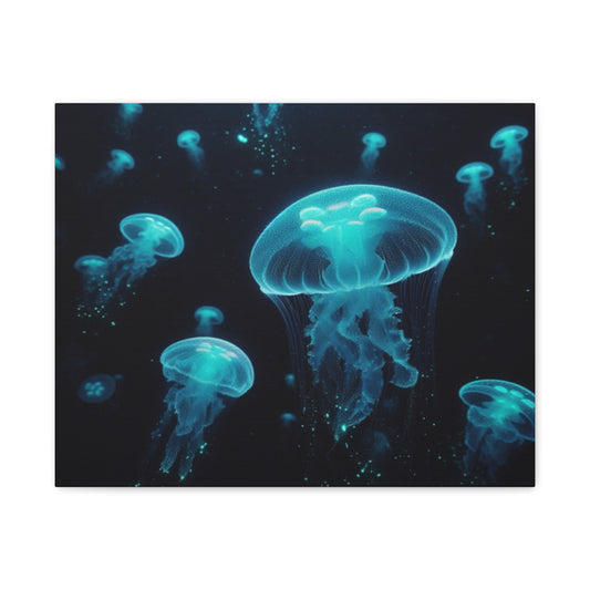 Bioluminescent jellyfish Canvas