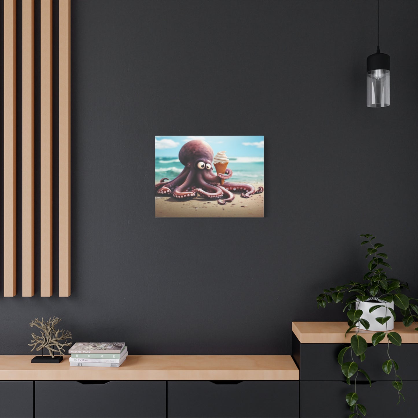 Octopus Ice Cream Canvas Art