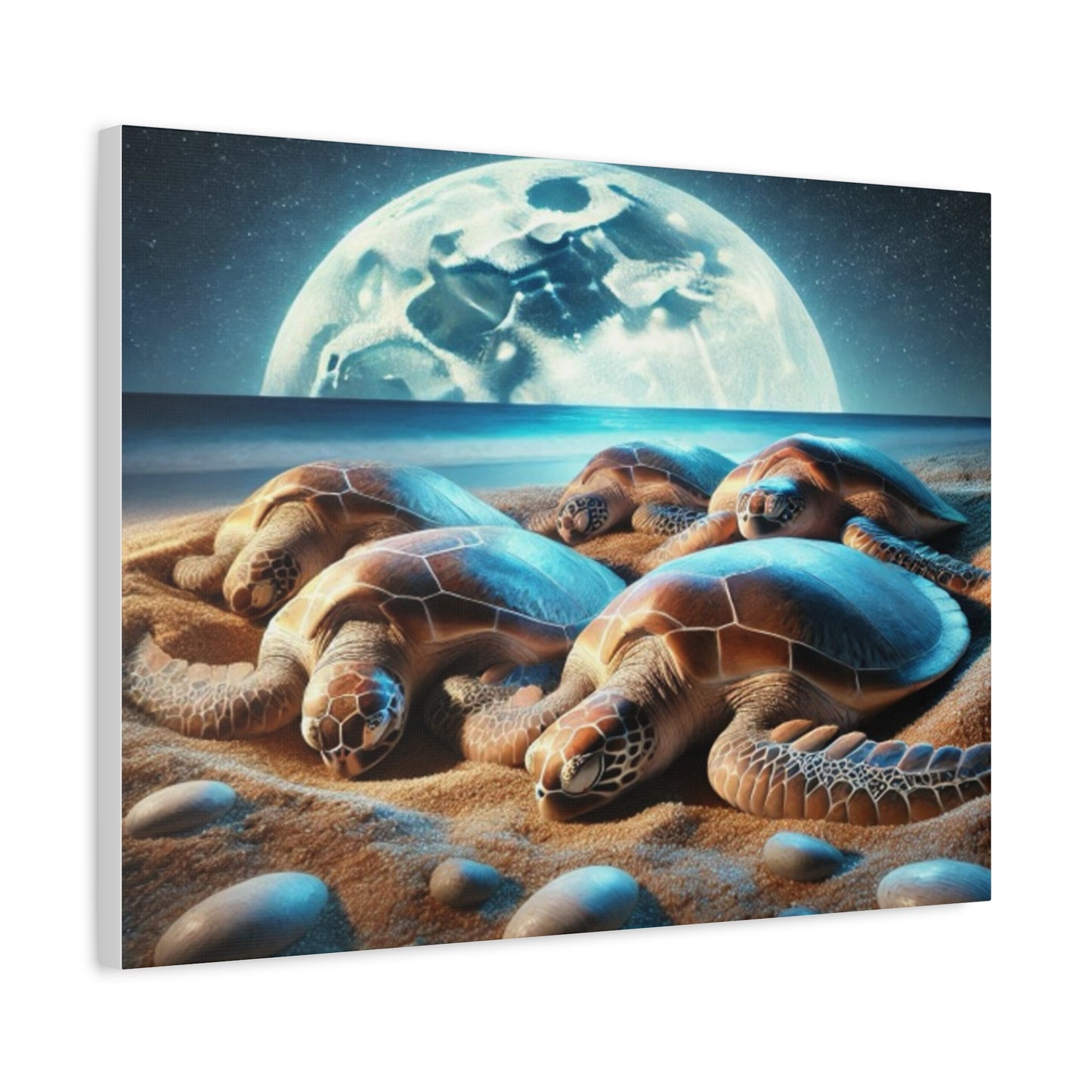 Sea turtles In Moonlight Canvas