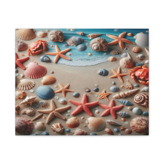 Beach Starfish And Shells Canvas