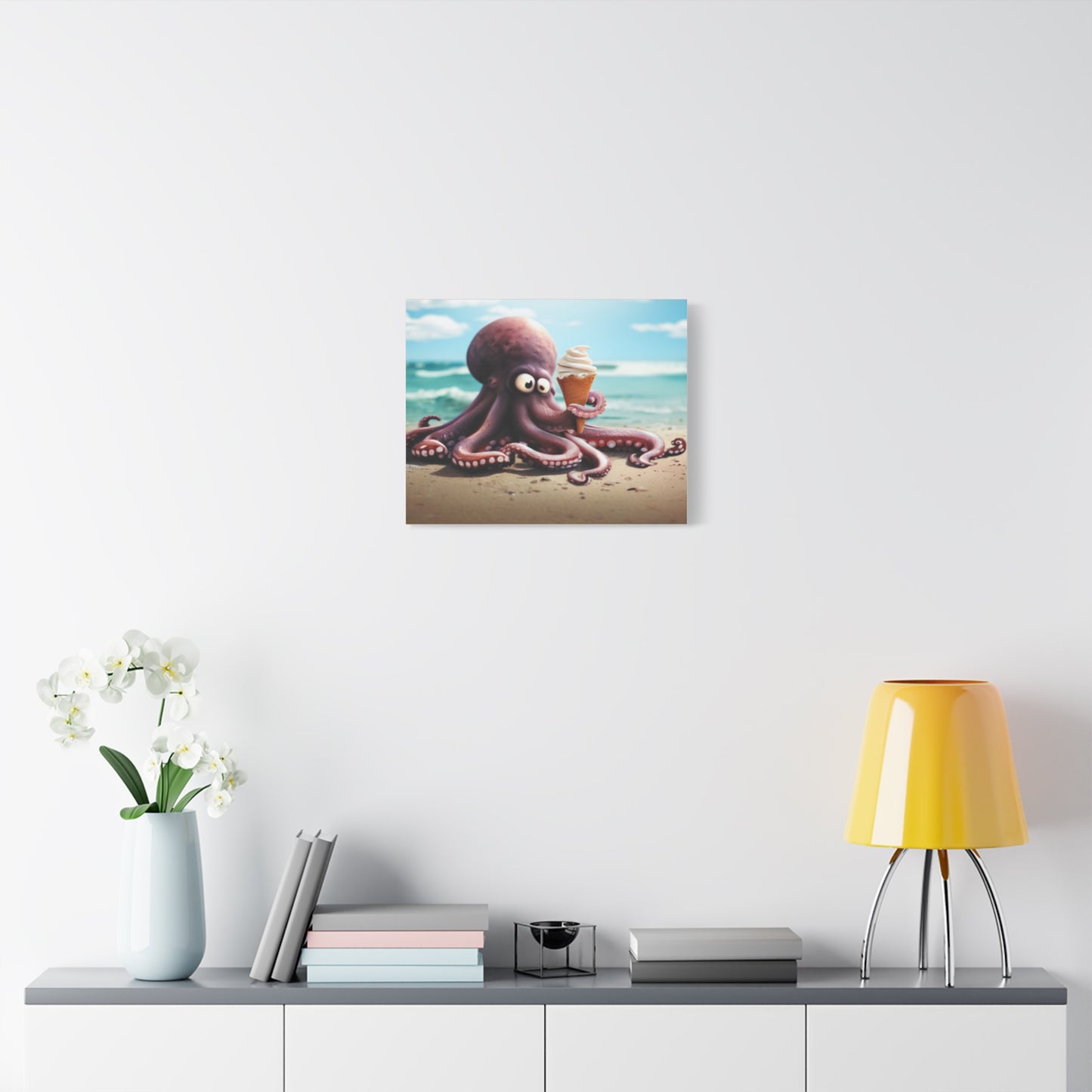 Octopus Ice Cream Canvas Art