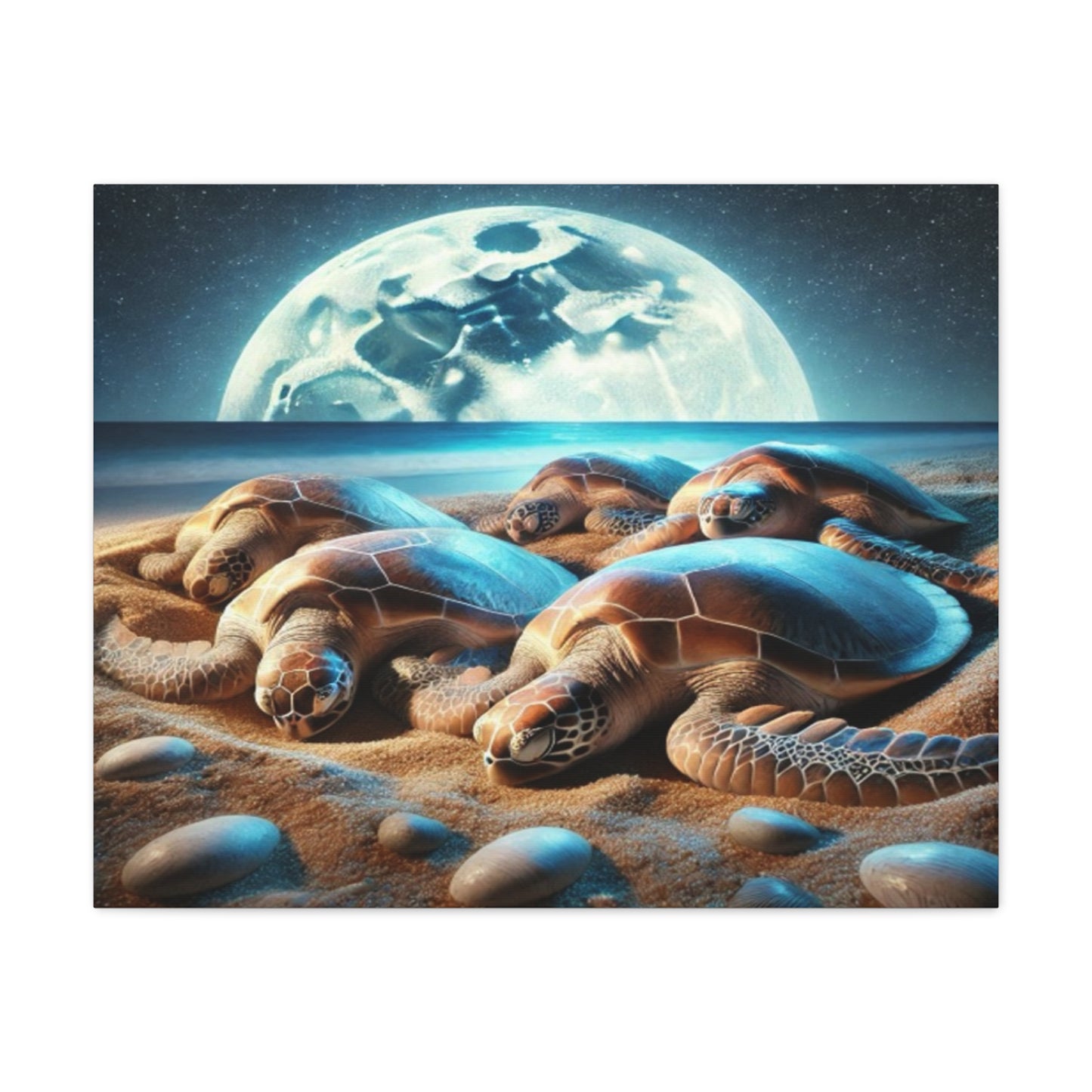 Sea turtles In Moonlight Canvas