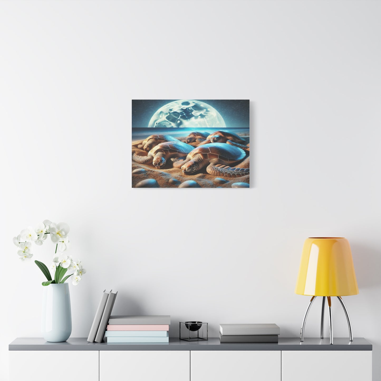 Sea turtles In Moonlight Canvas
