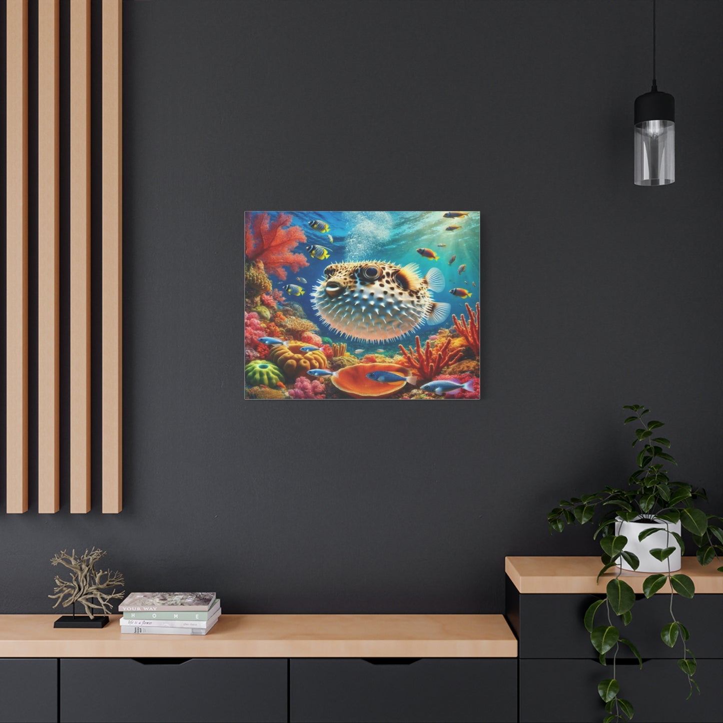 Pufferfish Inflating Canvas Art
