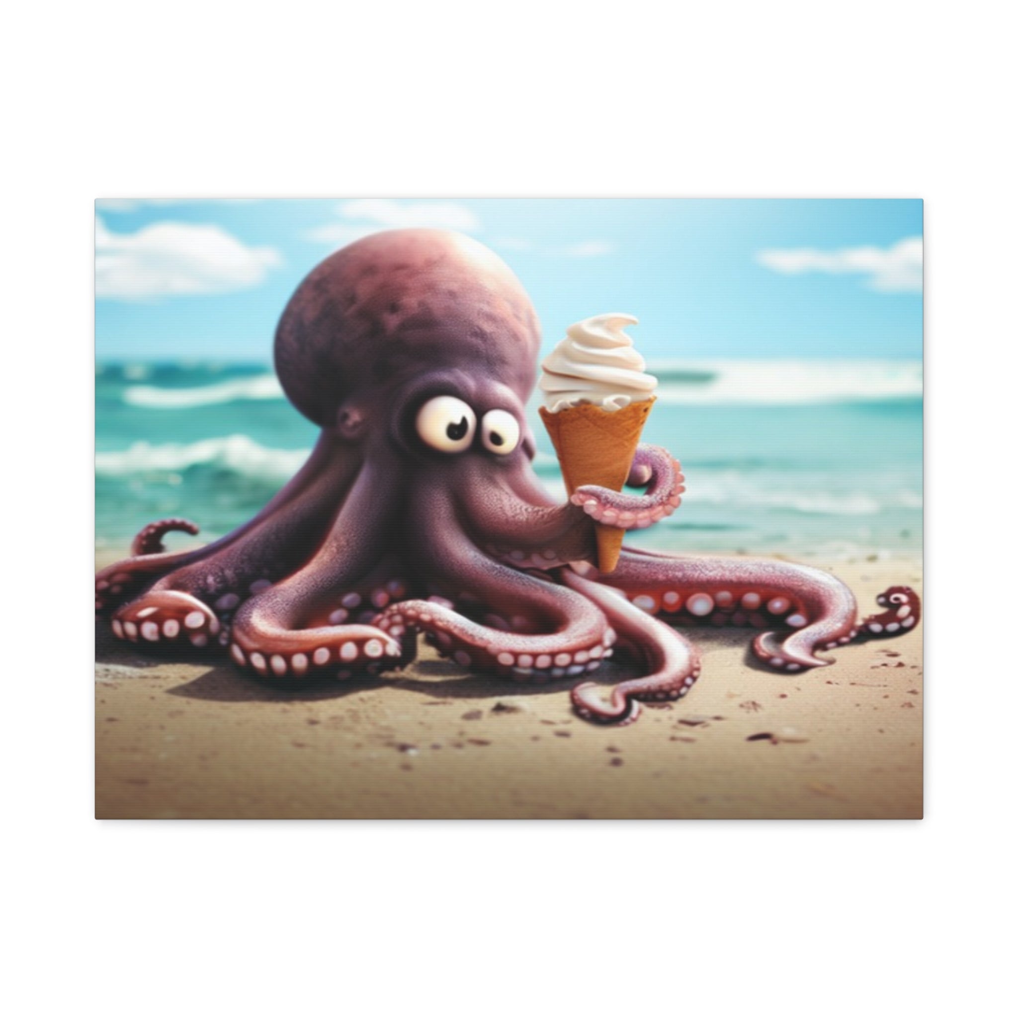 Octopus Ice Cream Canvas Art