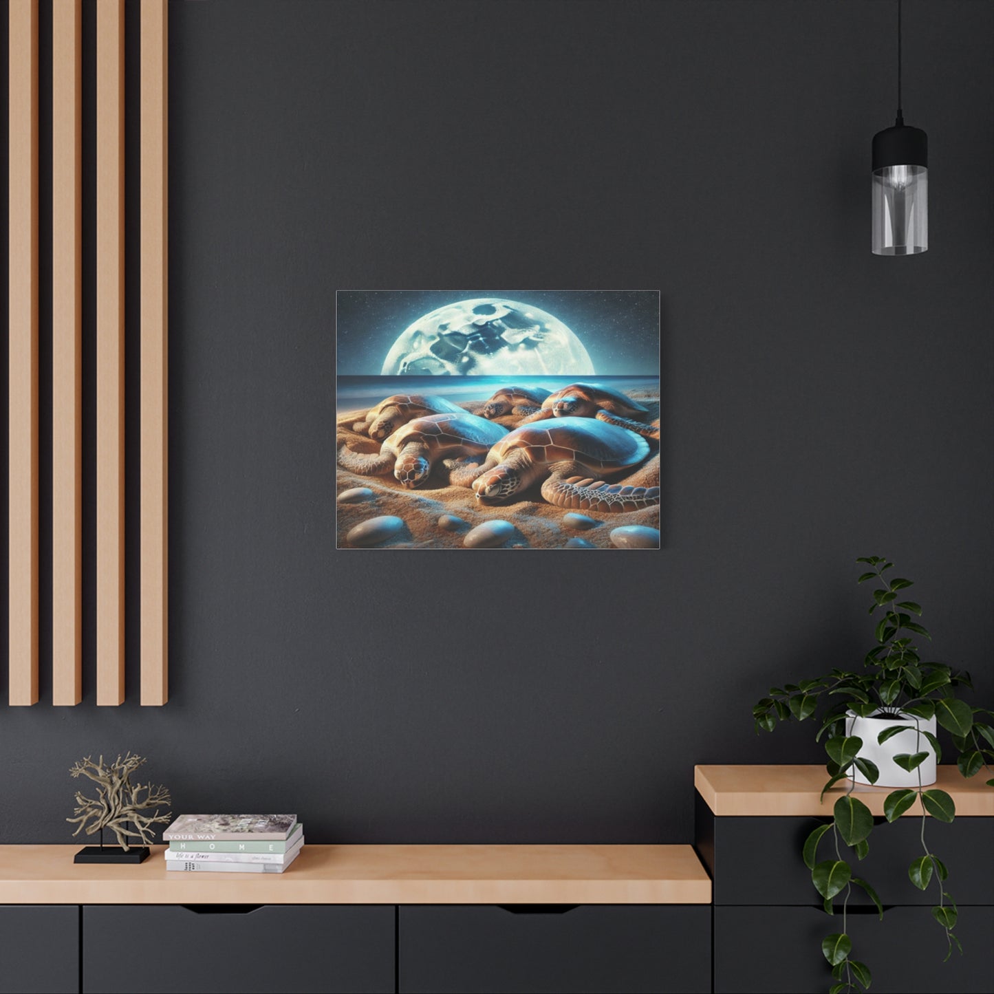Sea turtles In Moonlight Canvas