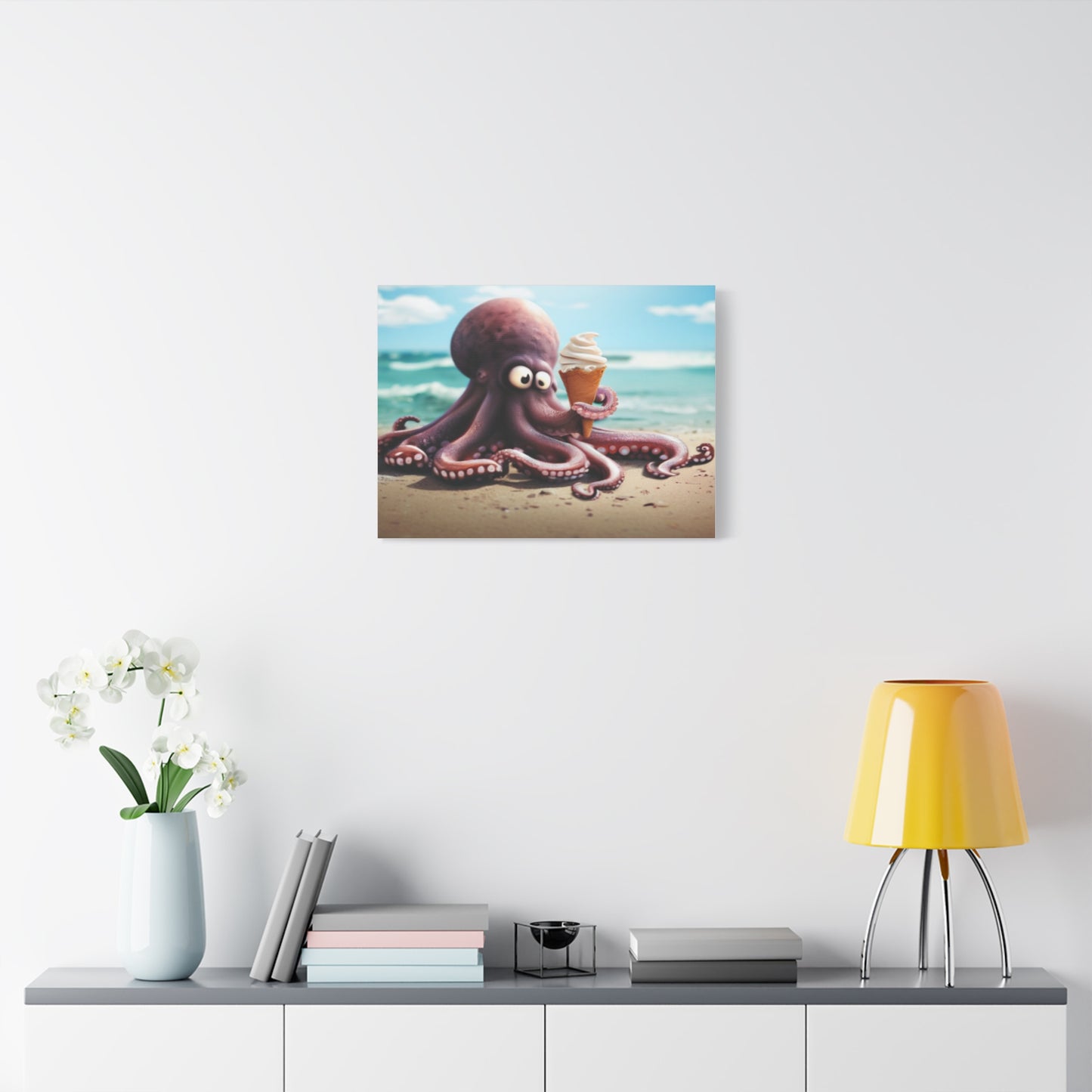 Octopus Ice Cream Canvas Art