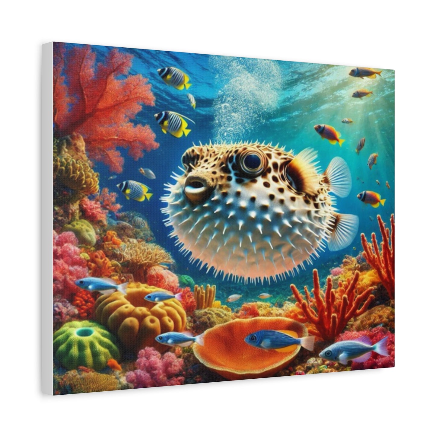 Pufferfish Inflating Canvas Art