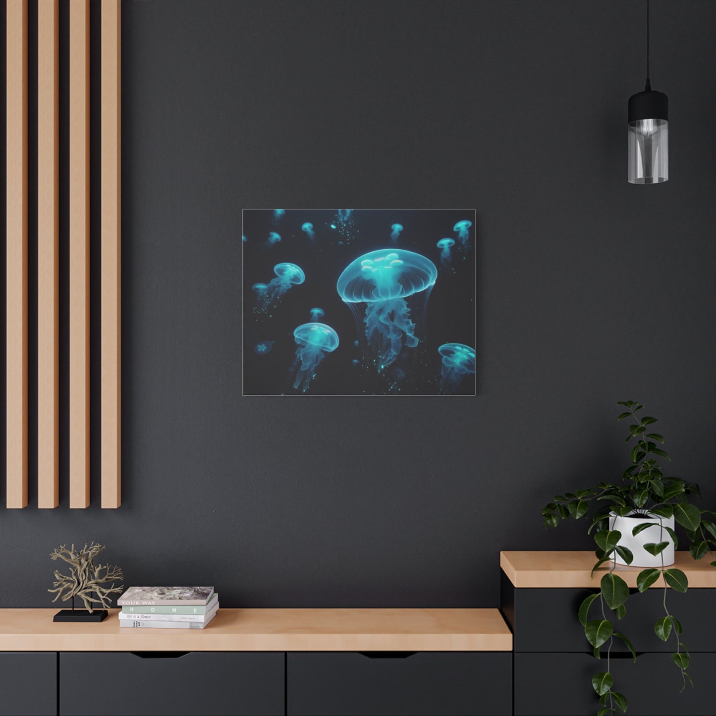 Bioluminescent jellyfish Canvas