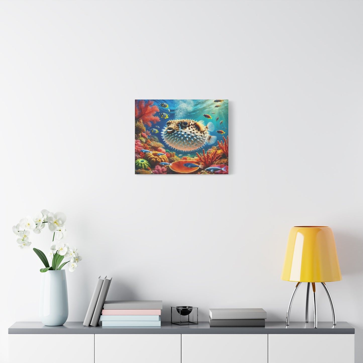 Pufferfish Inflating Canvas Art