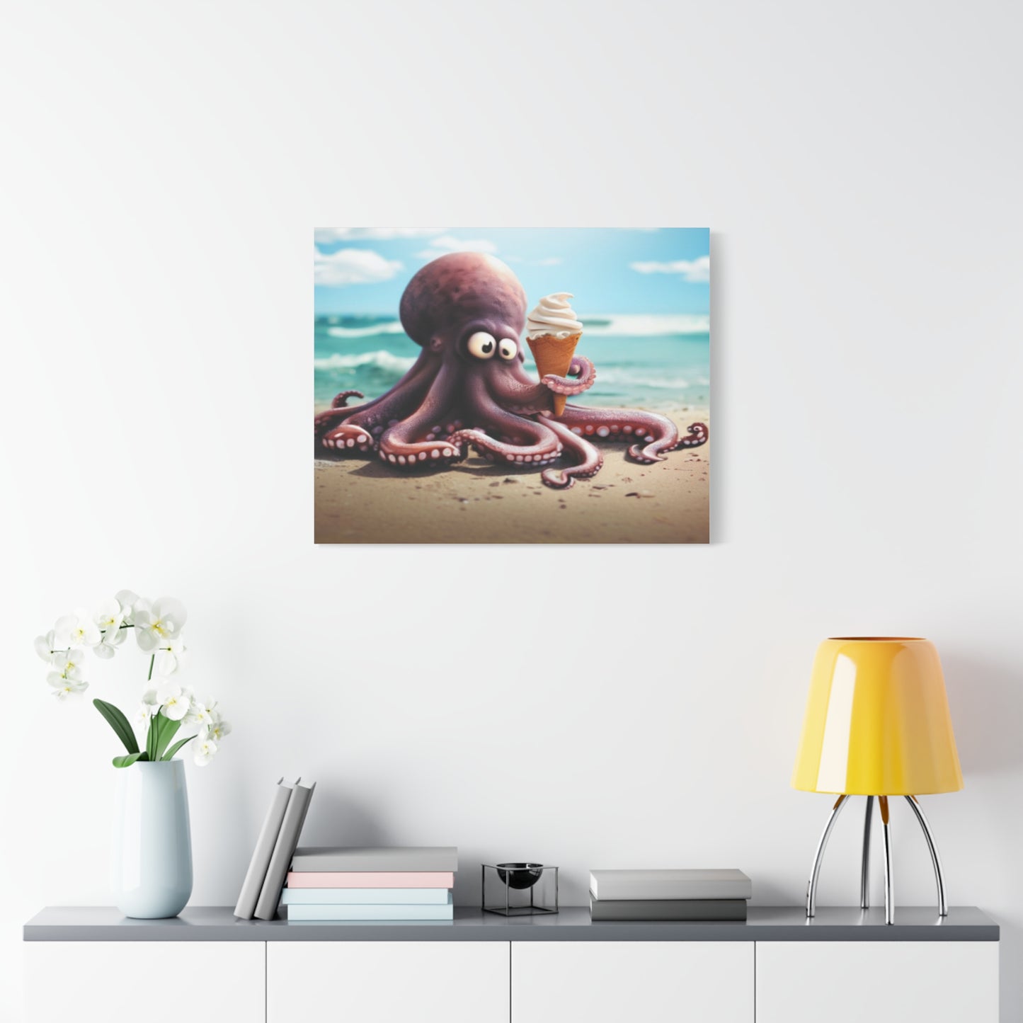 Octopus Ice Cream Canvas Art