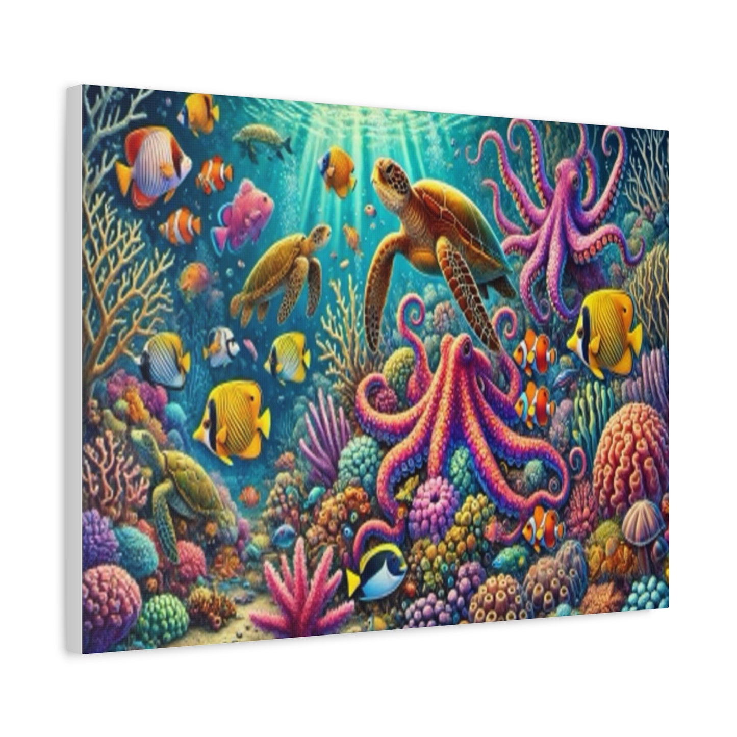 Vibrant Underwater Canvas Art – Ocean Life Decor