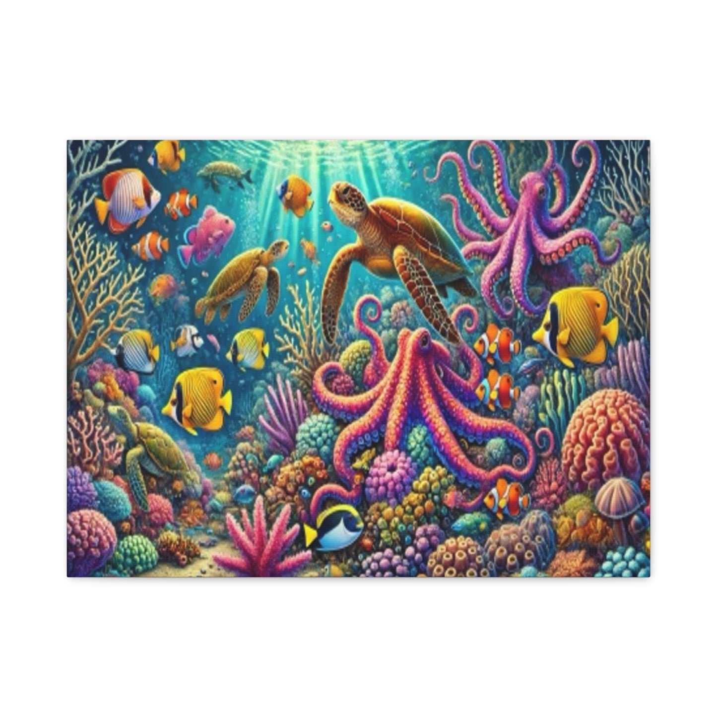 Vibrant Underwater Canvas Art – Ocean Life Decor