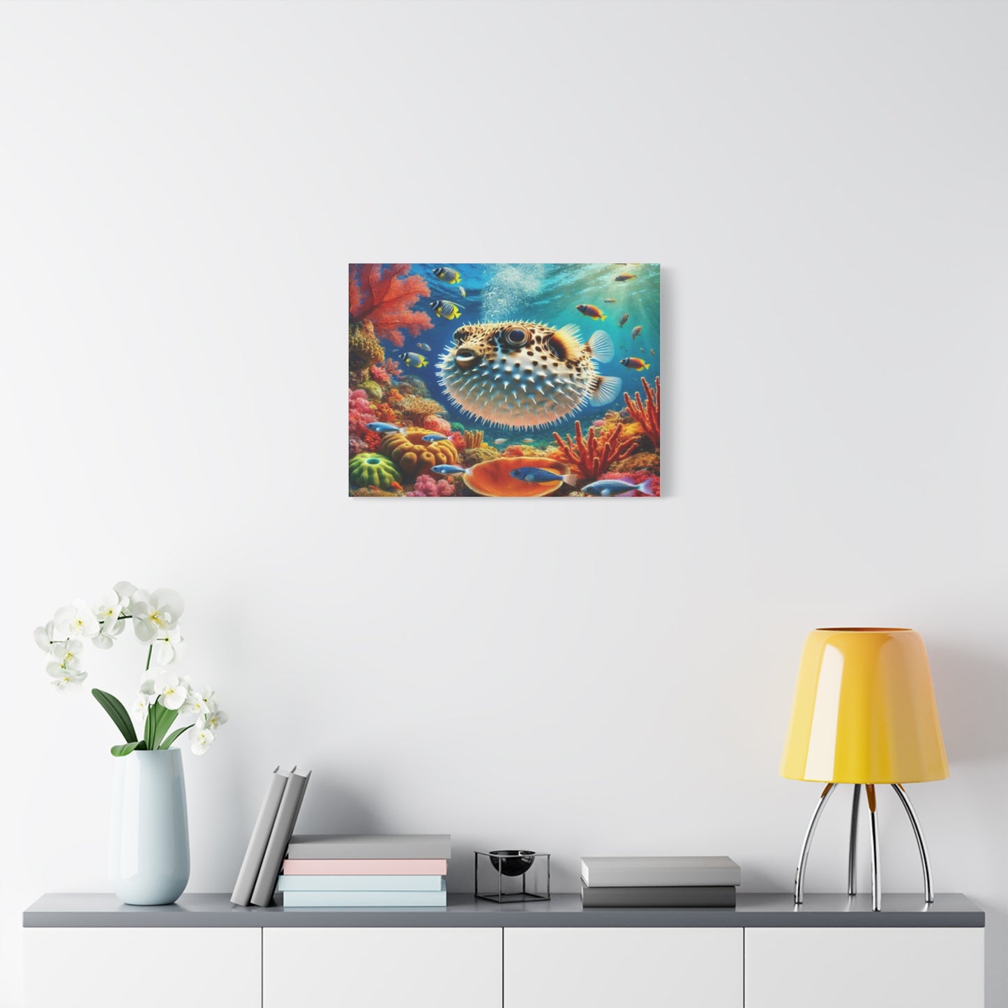 Pufferfish Inflating Canvas Art