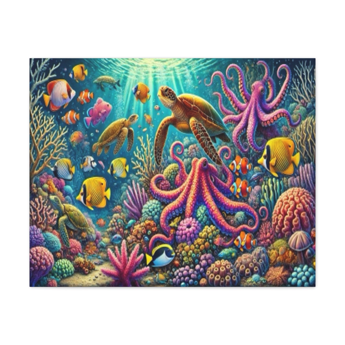 Vibrant Underwater Canvas Art – Ocean Life Decor