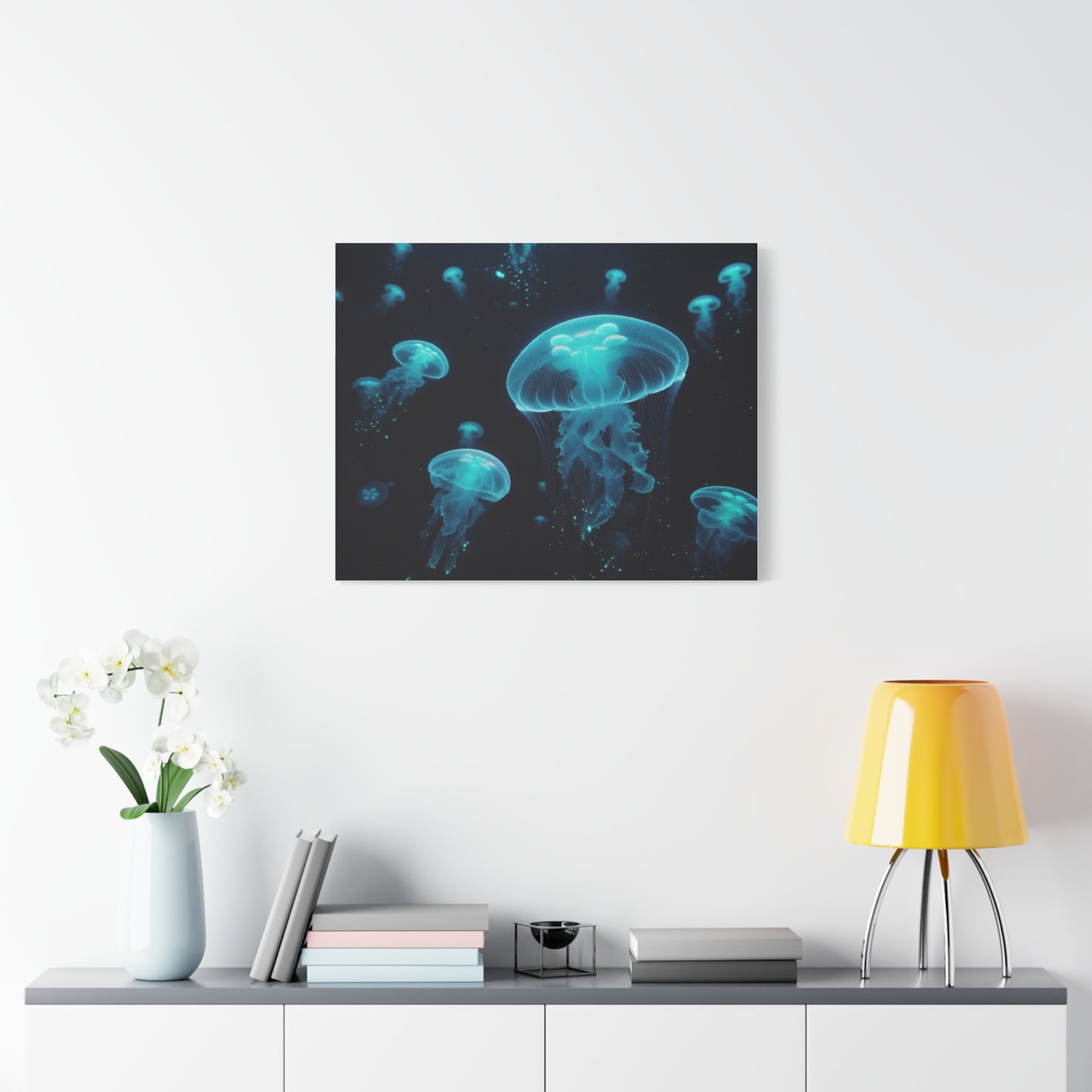 Bioluminescent jellyfish Canvas