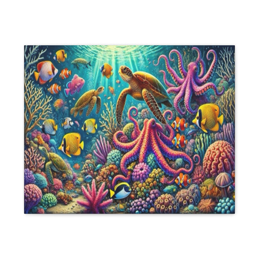 Vibrant Underwater Canvas Art – Ocean Life Decor