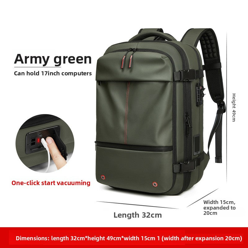 Vacuum Compression Backpack Expandable Waterproof Travel Bag