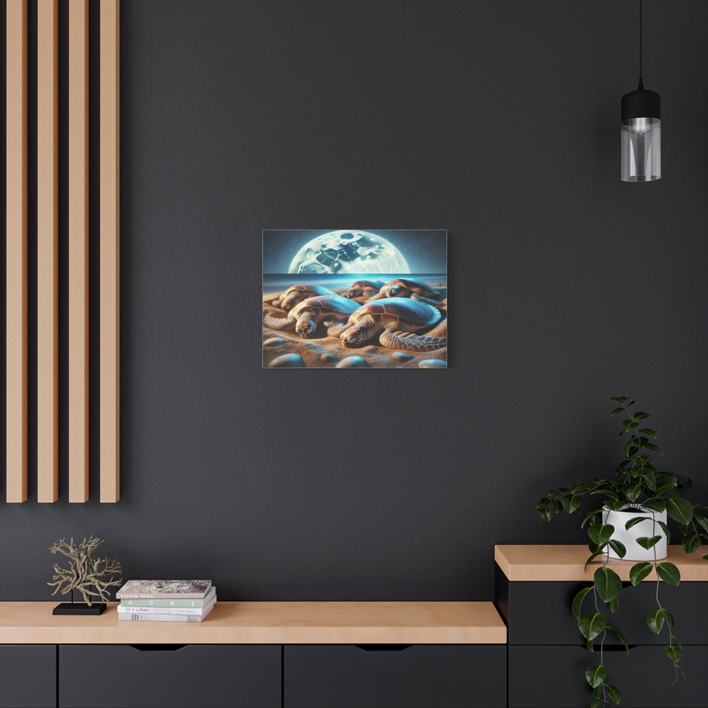 Sea turtles In Moonlight Canvas