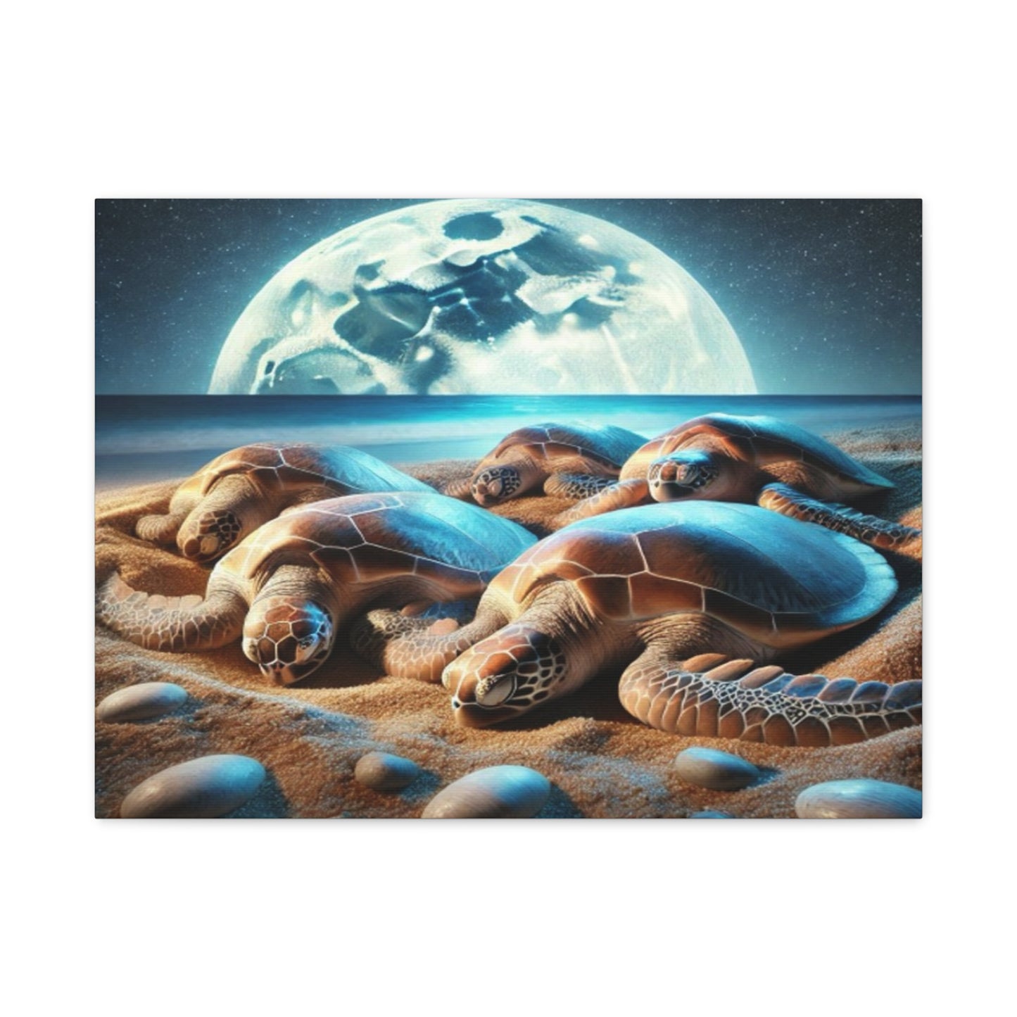 Sea turtles In Moonlight Canvas