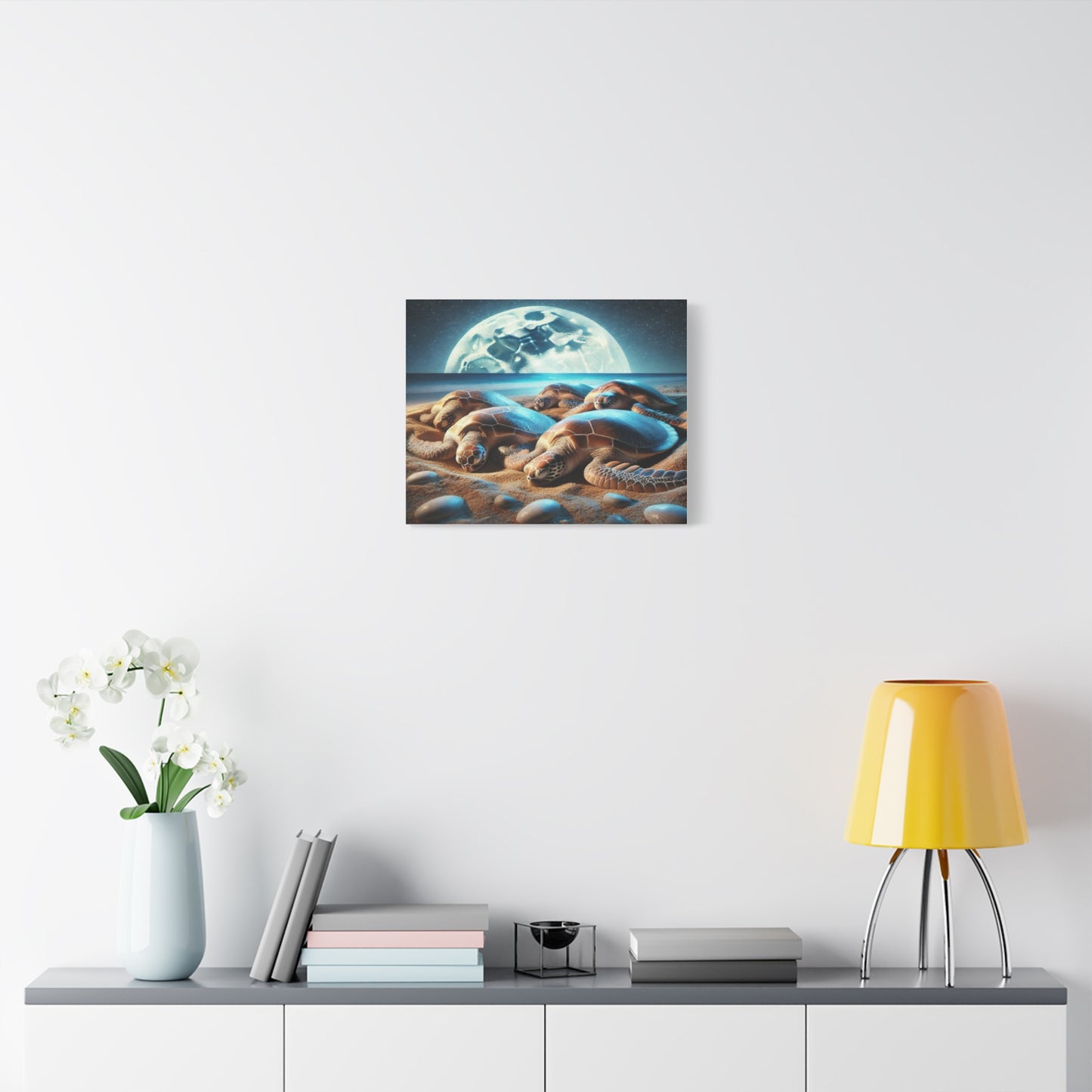 Sea turtles In Moonlight Canvas