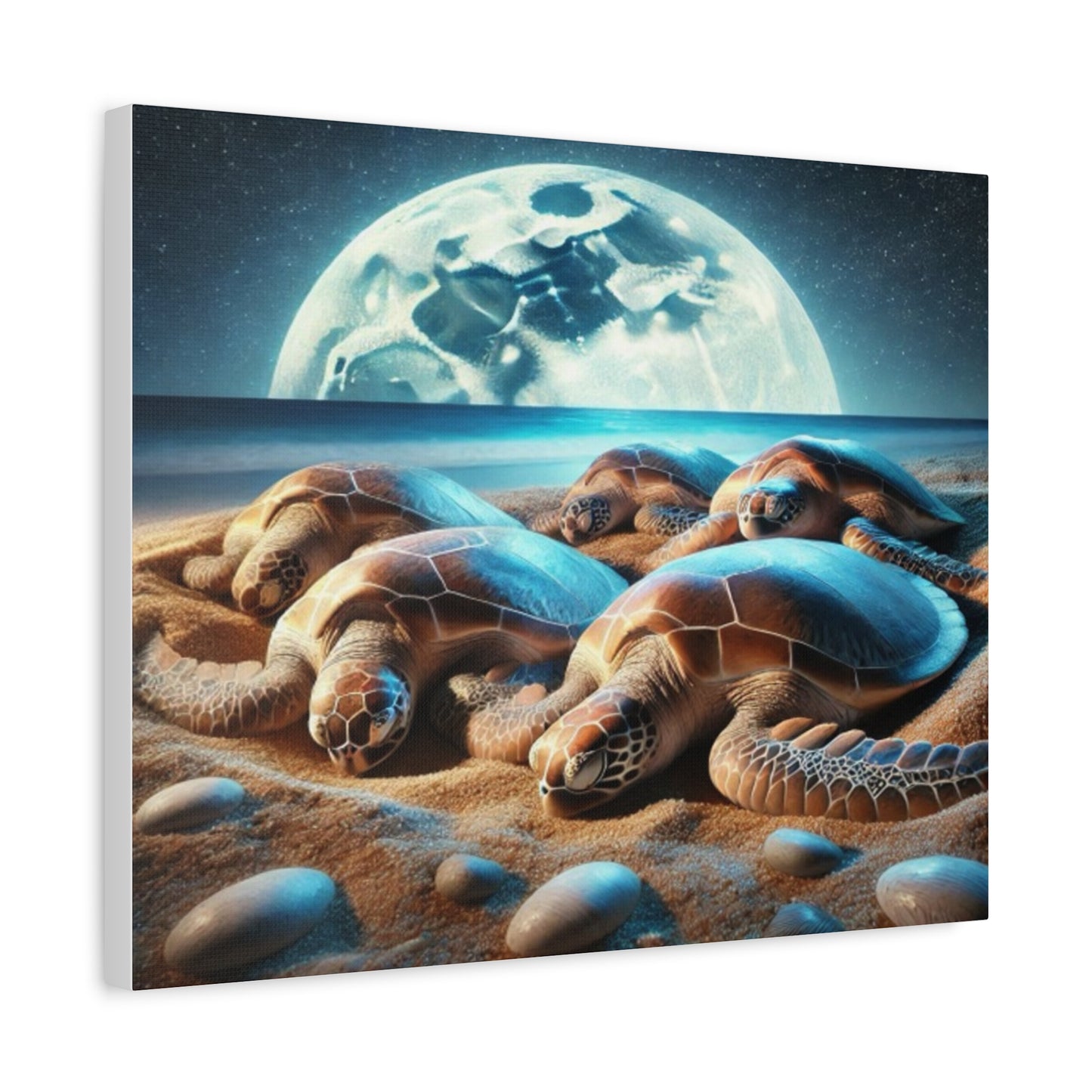 Sea turtles In Moonlight Canvas