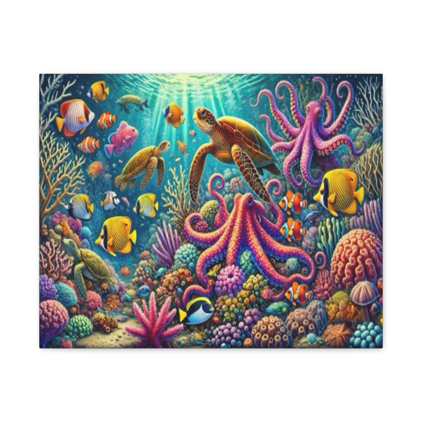 Vibrant Underwater Canvas Art – Ocean Life Decor