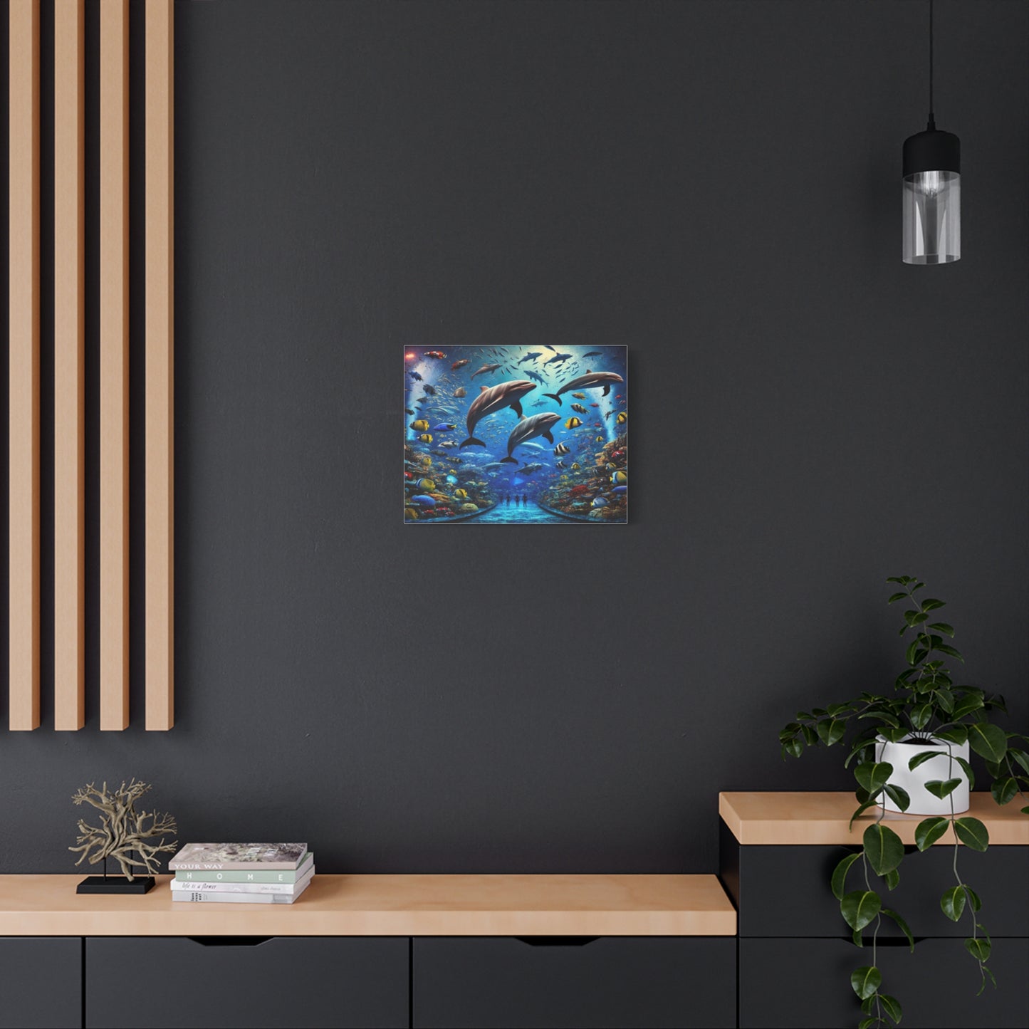 Dolphins And Vibrant Fish Canvas