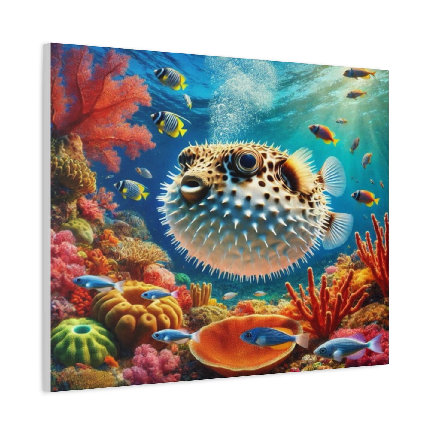Pufferfish Inflating Canvas Art
