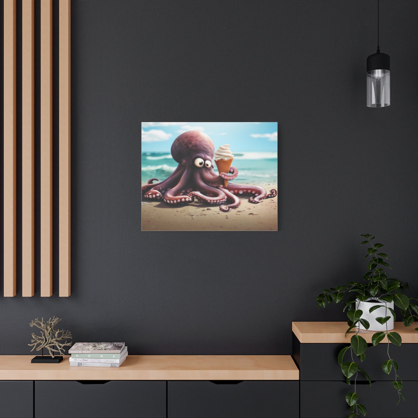 Octopus Ice Cream Canvas Art