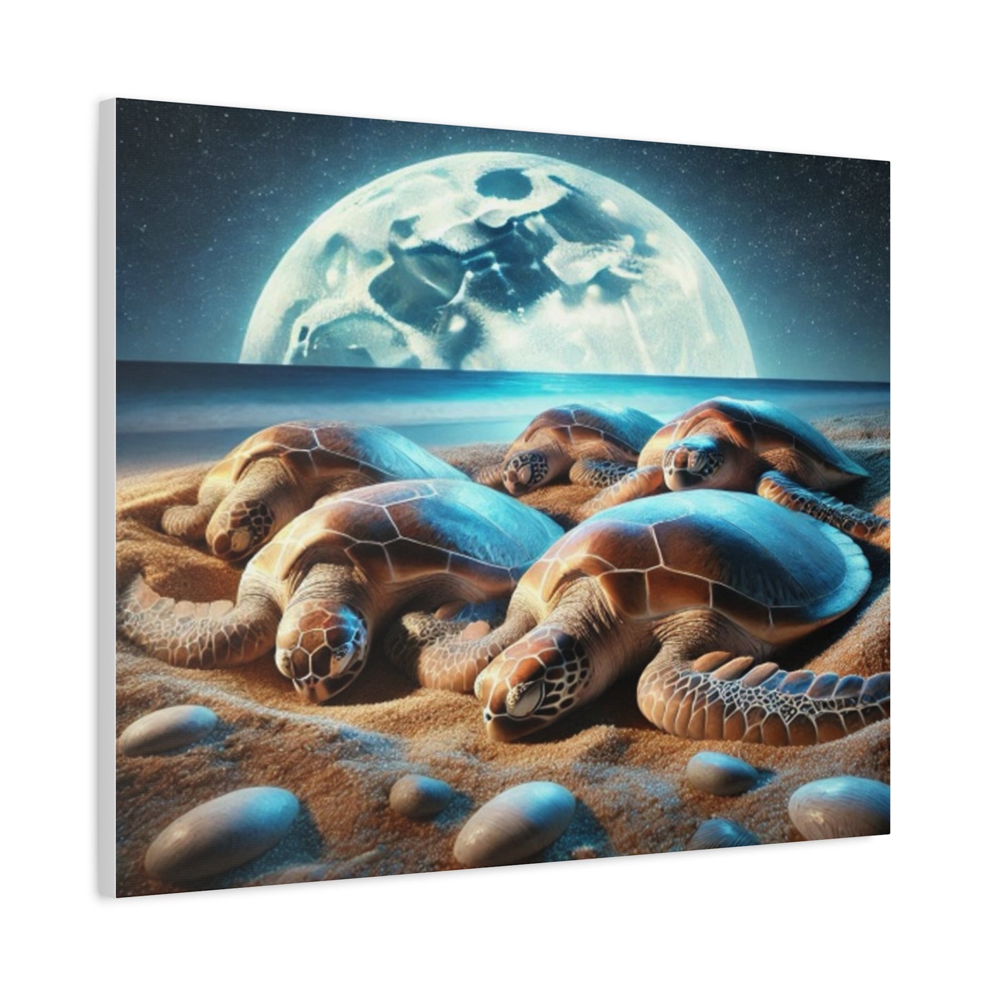Sea turtles In Moonlight Canvas