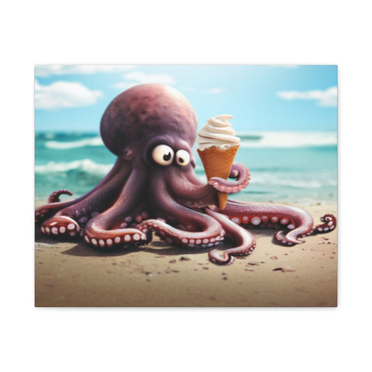 Octopus Ice Cream Canvas Art