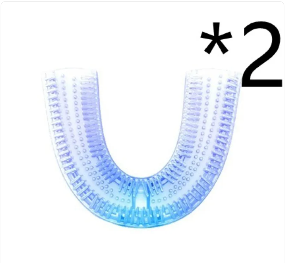 360° Automatic Electric Toothbrush, Waterproof U-Shape with Blue Light Whitening & USB Charging