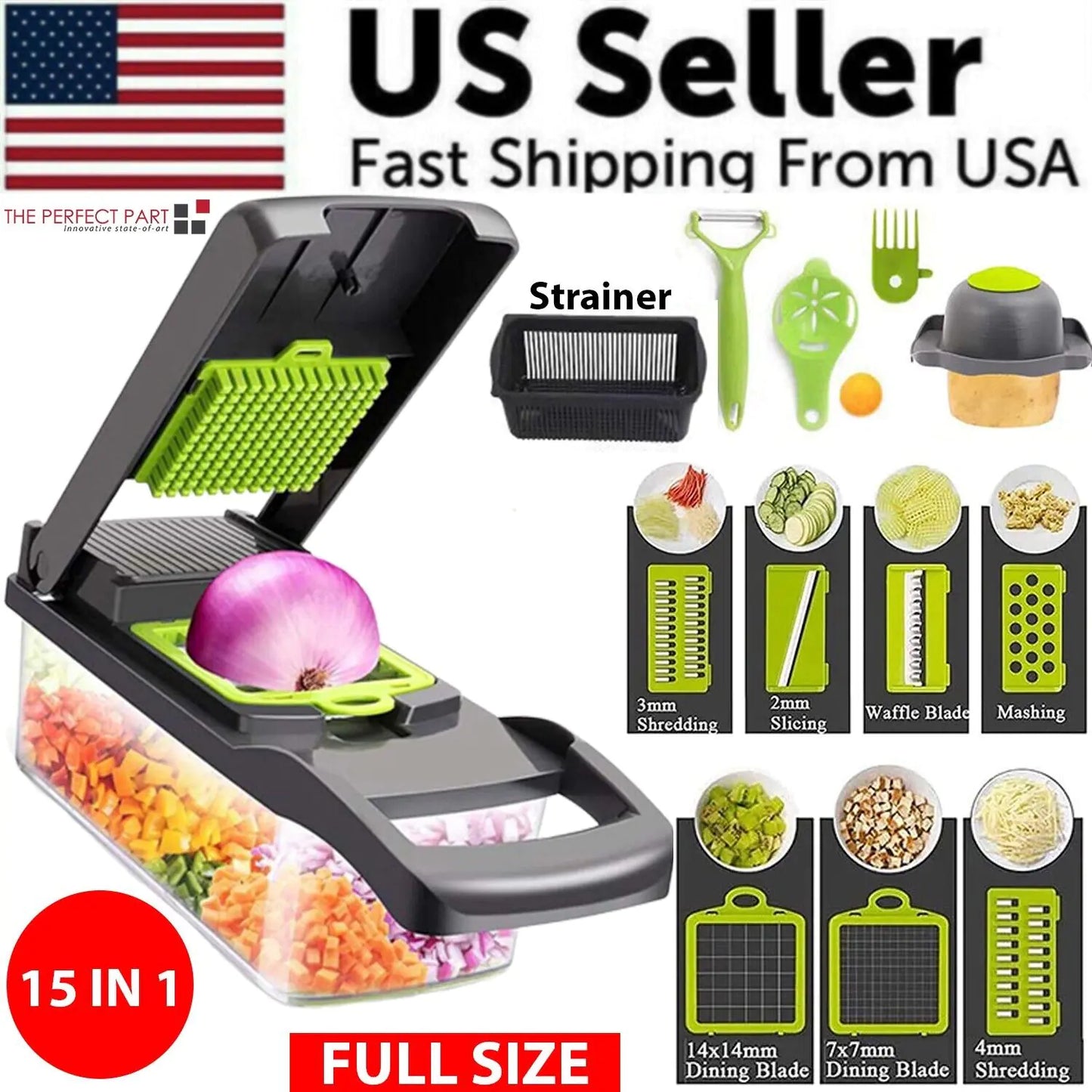 15-In-1 Vegetable and Fruit chopper Dicer