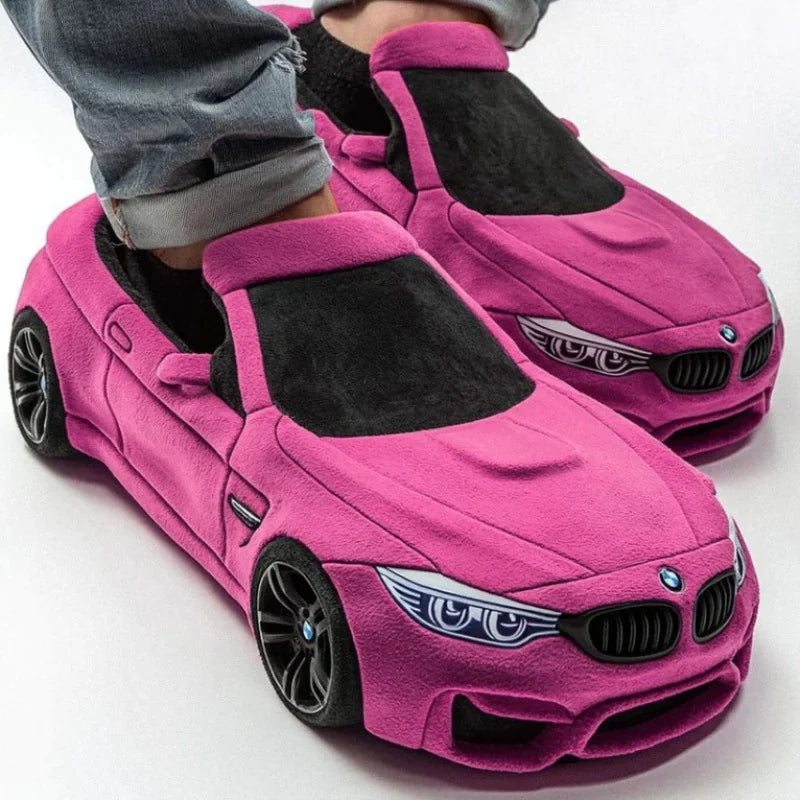 Racing Car Plush Slippers