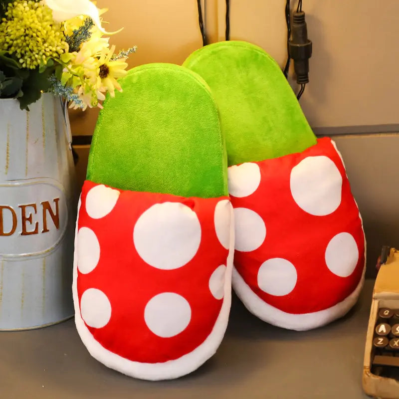 Mushroom Plush Slippers