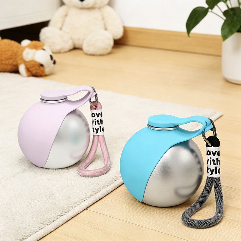 Pet Supplies Portable Dog Water Bottle 304 Stainless Steel Foldable Design