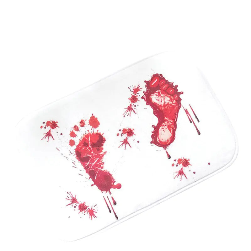 Blood Printed Flannel Bathroom Mat